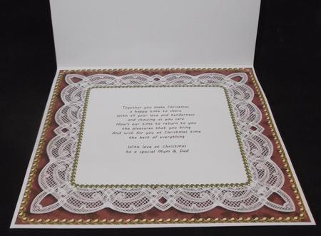 Hot Pink Holly Lace 8in Square Insert Panel Sheet by Suzi Cooper