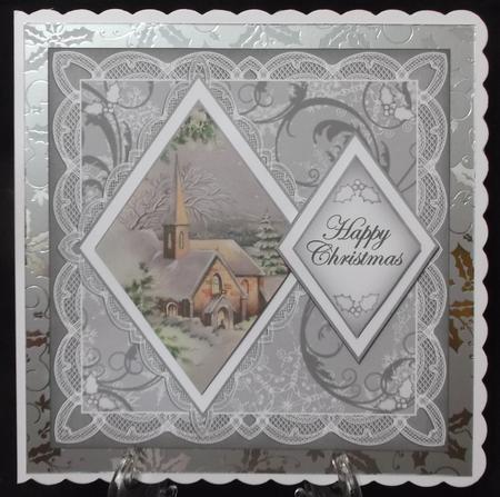 Christmas Day Happy Christmas 7in Double Diamond Topper by Suzi Cooper
