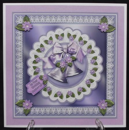 Wedding Bells and Lace Decoupage - 8in x 8in Decoupage by Suzi Cooper