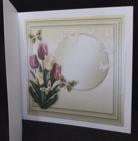Aubergine Tulips and Butterflies - 8in x 8in Insert Plate by Suzi Cooper