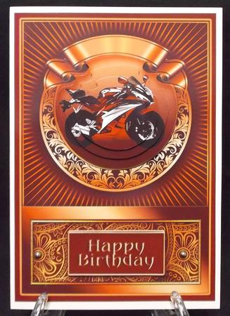 Motorbike in a Copper Frame Pyramage by Suzi Cooper