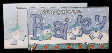 Christmas Bailey Penguins Money or Gift Wallet Card Kit by Suzi Cooper