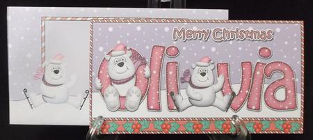 Christmas Olivia Polar Bear Money or Gift Wallet Card Kit by Suzi Cooper