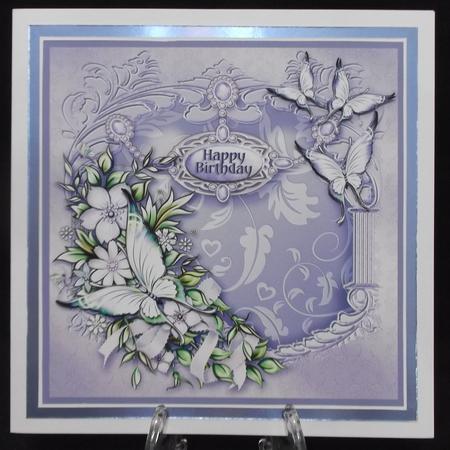 Lilac Flowers and Butterflies on an Arched Frame by Suzi Cooper