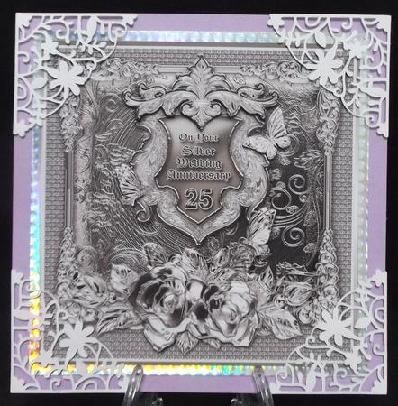 Silver Wedding Anniversary - 8in x 8in Decoupage by Suzi Cooper
