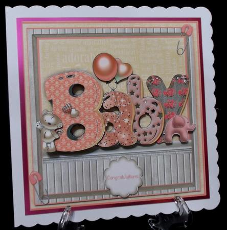 Bubble Baby Girl Card Front Kit by Suzi Cooper