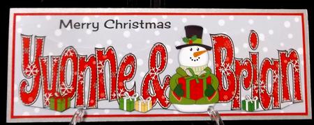 Snowman in Jacket Yvonne & Brian Large Dl by Suzi Cooper
