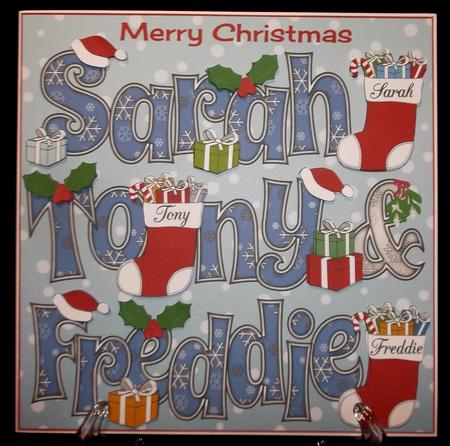 8x8 Christmas Names Sarah, Tony & Freddie by Suzi Cooper
