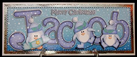 Large Dl Xmas Jacob Quick Card 3D Decoupage by Suzi Cooper