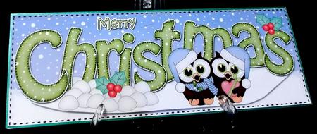 Large Dl Christmas Little Hoot Owls Love 3D Decoupage by Suzi Cooper