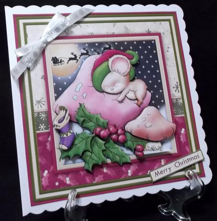 Not a Mouse is Stirring 7.5 Christmas Decoupage Mini Kit by Suzi Cooper