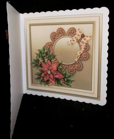 Christmas Poinsettia on a Lace Doily Matching 8inx8in Insert by Suzi Cooper