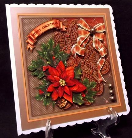 Christmas Poinsettia on a Lace Doily 8in x 8in Decoupage Kit by Suzi Cooper