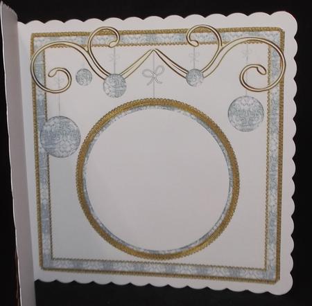 Silver Diddy Flakes Christmas Bauble 8in Insert Panel by Suzi Cooper