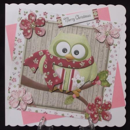 Cute Owl with Red Scarf 8x8 Mini Kit by Suzi Cooper