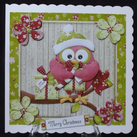 Adorable Red Owl with Presents 8x8 Mini Kit by Suzi Cooper