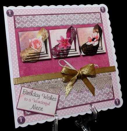 Shoe Trio & Vintage Lace 8x8in Topper by Suzi Cooper