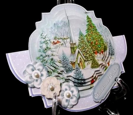 Cheery Christmas in Blue - Shaped Wobble Card Mini-kit by Suzi Cooper