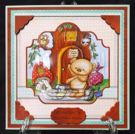 New Home Woodland Critters Topper & Pyramid Decoupage by Suzi Cooper