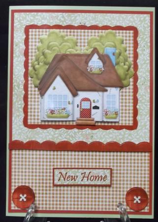 New Home Decoupage Card Front by Suzi Cooper