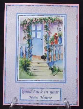 Cat on Porch - New Home or Birthday by Suzi Cooper