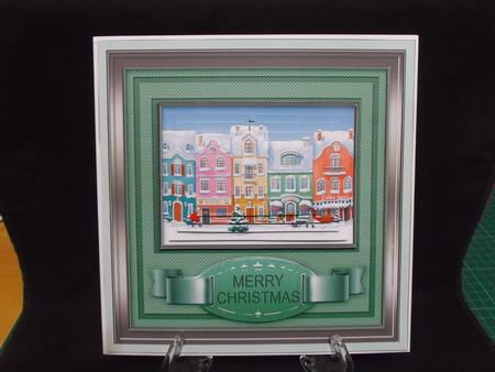 Houses Morning Snow Scene 8in x 8in Pyramage Mini Kit by Suzi Cooper