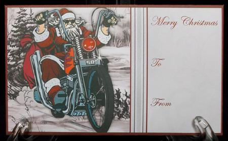 Christmas Money Wallet Biker Santa by Suzi Cooper