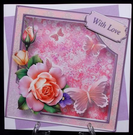Butterfly Meadow Decoupage Card Front by Suzi Cooper
