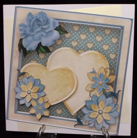 Love Hearts Decoupage Card Front by Suzi Cooper