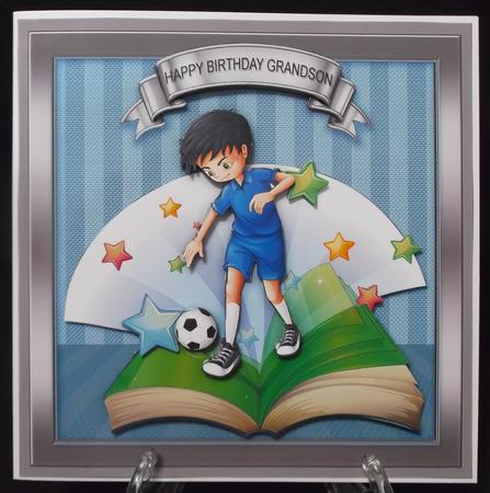 Boy Playing Football 8in x 8in Decoupage Mini Kit by Suzi Cooper