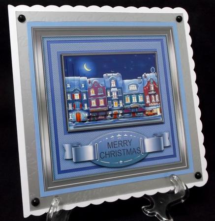 Houses Evening Snow Scene 8in x 8in Pyramage Mini Kit by Suzi Cooper