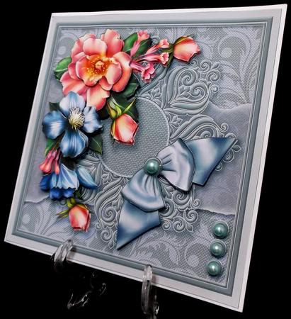 Summer Blooms on a Doily 8in x 8in Decoupage Mini Kit by Suzi Cooper