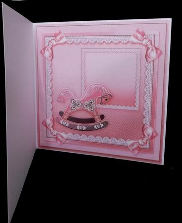 Baby Girl Rocking Horse Matching 8inx8in Insert Plate by Suzi Cooper