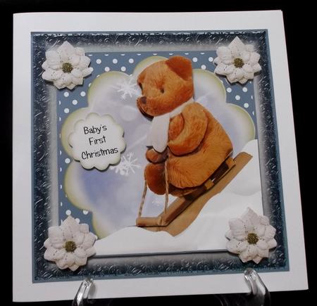 Baby Boy's First Christmas Card Front Kit by Suzi Cooper