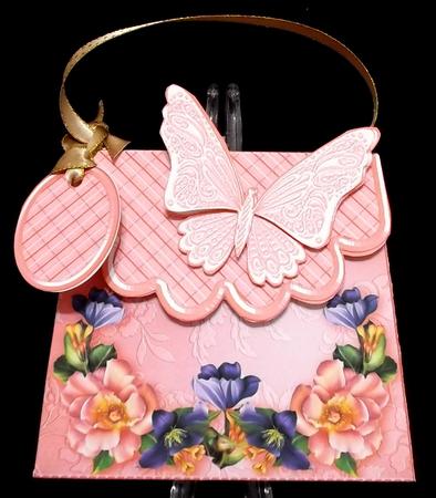Handbag Gift Box Roses & Clematis with Butterfly by Suzi Cooper