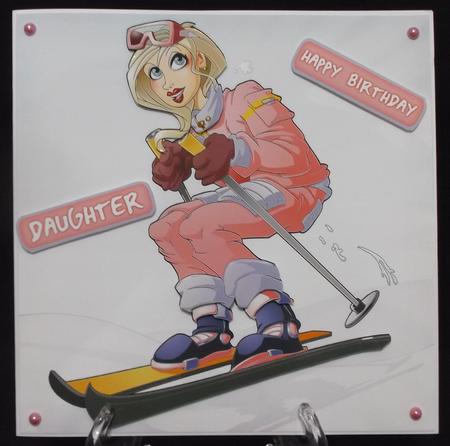 Skier Dudess 8x8 Quick Card by Suzi Cooper