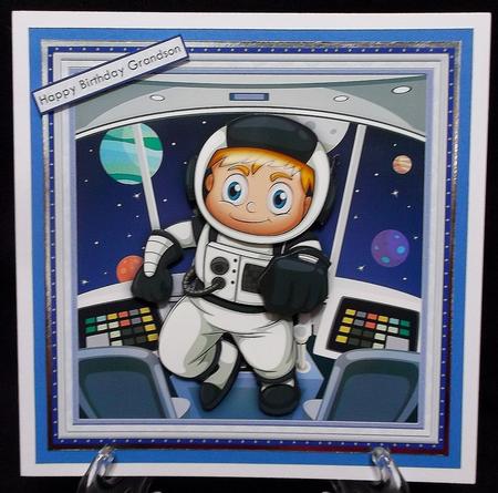 Astronaut Out of This World 8x8 Decoupage Mini Kit & Ages by Suzi Cooper