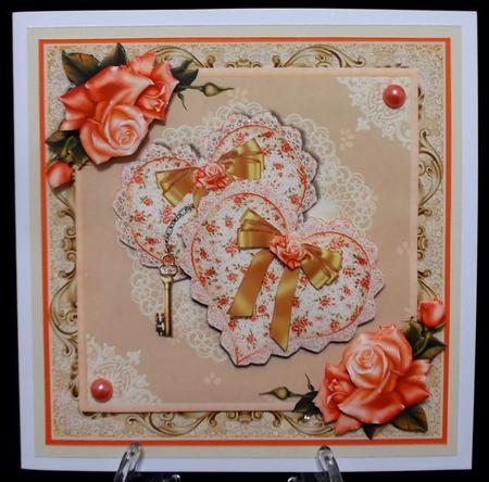 Two Hearts Card Front Kit by Suzi Cooper