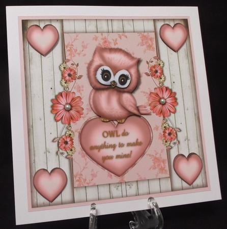 Valentine Owl & Hearts by Suzi Cooper