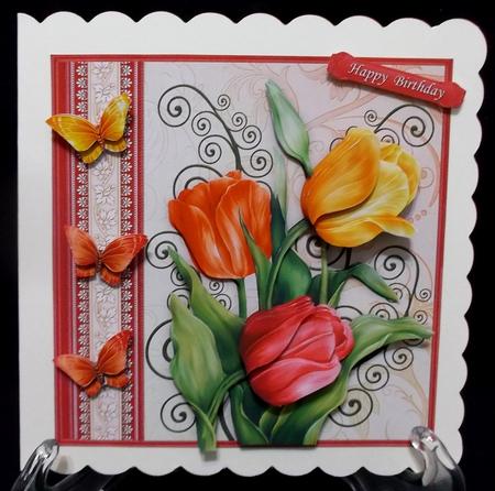 Spring Tulips 7.5 Decoupage Mini Kit Various Occasions by Suzi Cooper