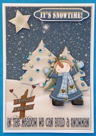 Frosty the Snowman's Having Fun Card Front and Step by Step by Suzi Cooper