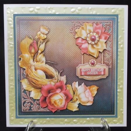 Easter Roses with Fancy Corners 8in x 8in Decoupage Mini Kit by Suzi Cooper
