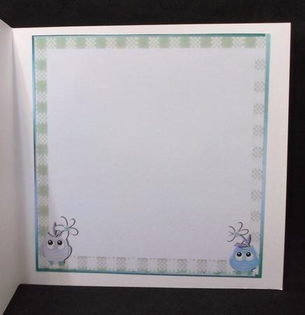 Owl Family in Blue with Flowers 8x8 Insert by Suzi Cooper