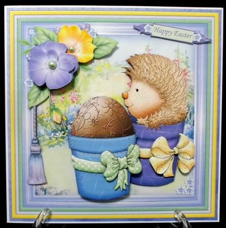 Hedgehogs Surprise Egg 8x8 Decoupage Mini Kit by Suzi Cooper