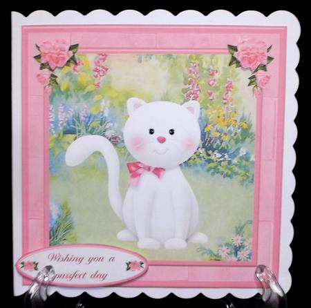 Sweet Kitten Card Topper & Decouage by Suzi Cooper