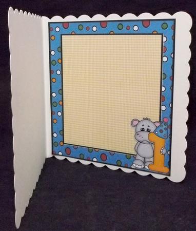 Happy 1st Birthday Hippo 8x8 Insert by Suzi Cooper