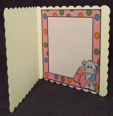 Happy 4th Birthday Hippo Insert by Suzi Cooper