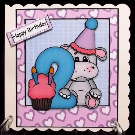 Happy 2nd Birthday Hippo 8x8 by Suzi Cooper