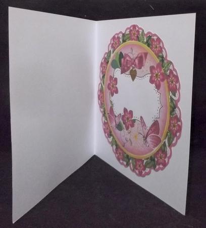Cerise Forget Me Knot 8in Doily Card Insert Panel by Suzi Cooper