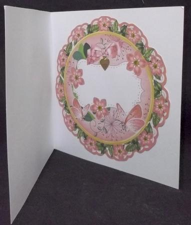 Pink Forget Me Knot 8in Doily Card Insert Panel by Suzi Cooper